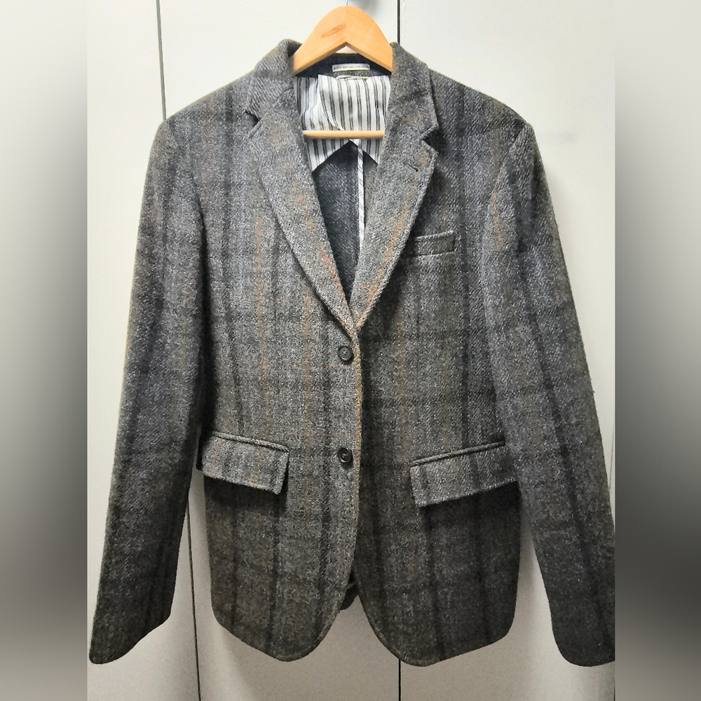Club Monaco Men's Classic Brown Plaid Blazer